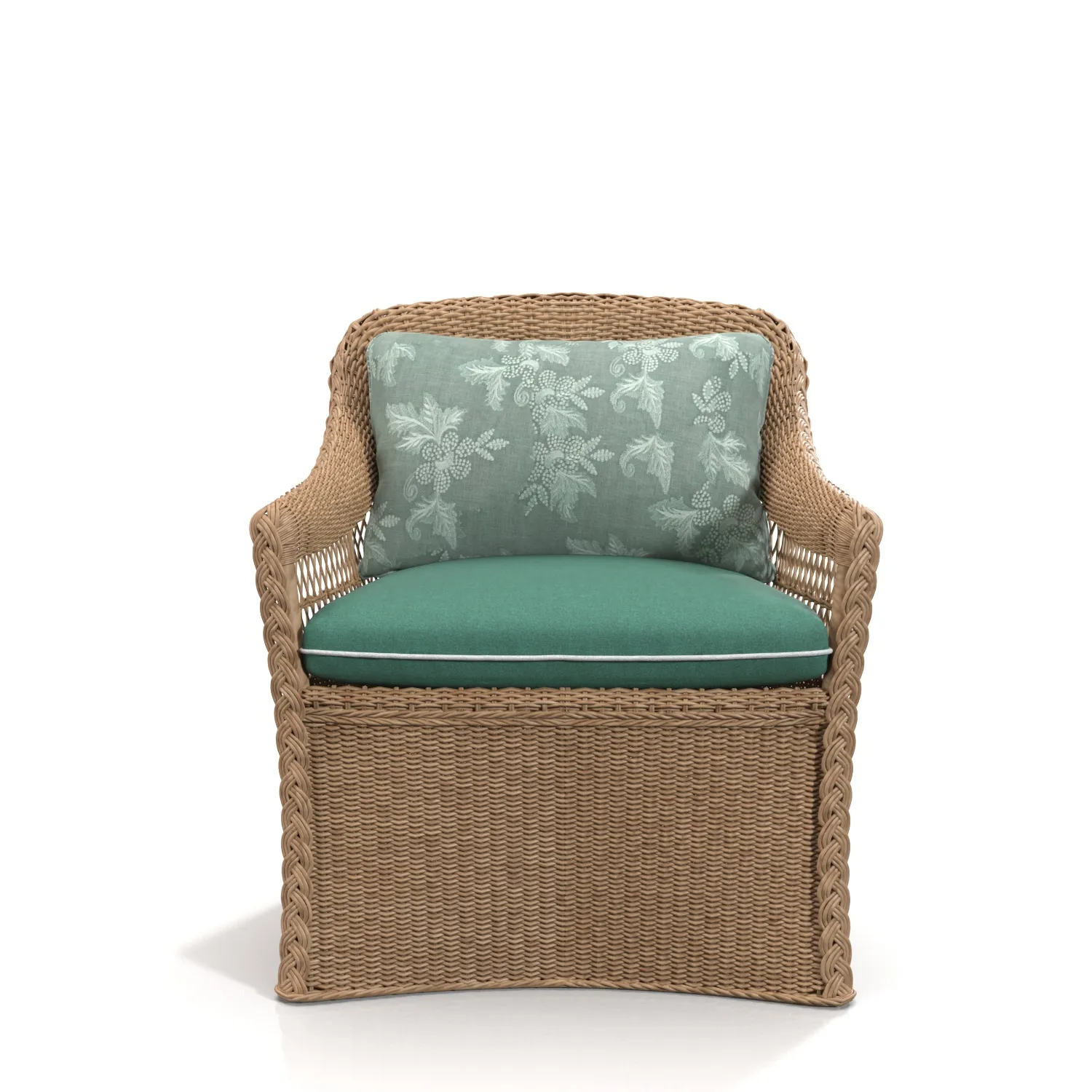 Braided Rattan Lounge Chair PBR 3D Model_04